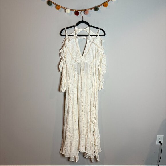 Free People Huxley Metallic Striped Open Back Maxi dress - Picture 2 of 8